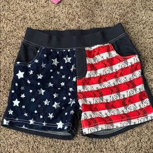 high waisted lace american flag shorts